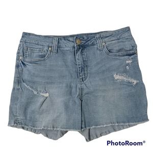 Seven7 Distressed Blue Denim Cut Off Shorts Size 10